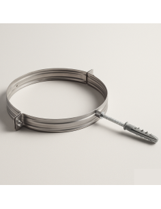 Collare Nervato Acciaio Inox Ø 80 mm Fissaggio Canna Fumaria Confezione 2 Pezzi