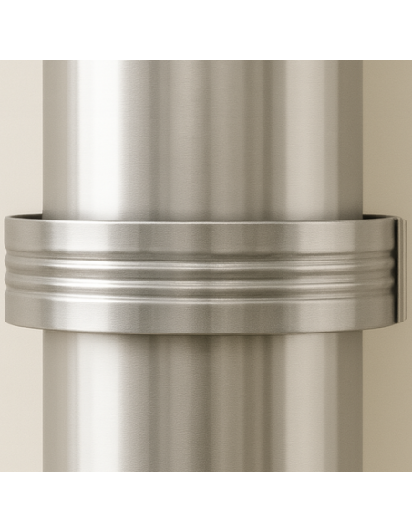 Collare Nervato Acciaio Inox Ø 80 mm Fissaggio Canna Fumaria Confezione 2 Pezzi