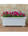 Fioriera Giardino Cemento Effetto Pietra Bianca L.90xP.40xH.40 cm Serie Grecale 