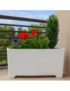 Fioriera Giardino Cemento Effetto Pietra L.100xP.35,5xH.56 cm Serie Levante