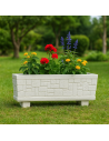 Fioriera Giardino Cemento Effetto Pietra L.101xP.30xH.34 cm Serie Valle d'Itria