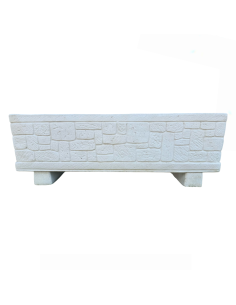 Fioriera Giardino Cemento Effetto Pietra L.101xP.30xH.34 cm Serie Valle d'Itria 2