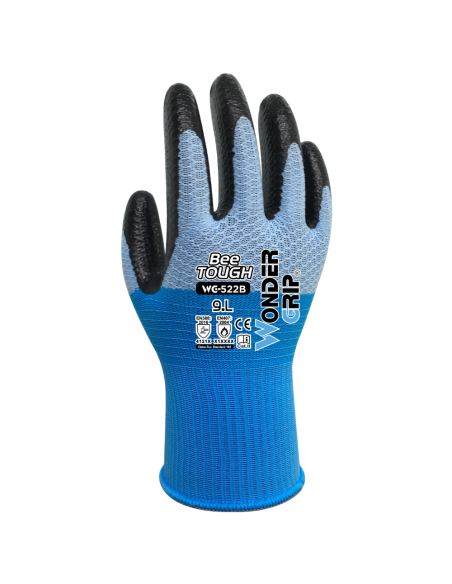 Guanti Lavoro Bee-Tough Ultraleggeri Nero Celeste Resistenza Calore 
