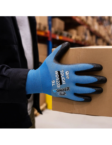 Guanti Lavoro Bee-Tough Ultraleggeri Nero Celeste Resistenza Calore 