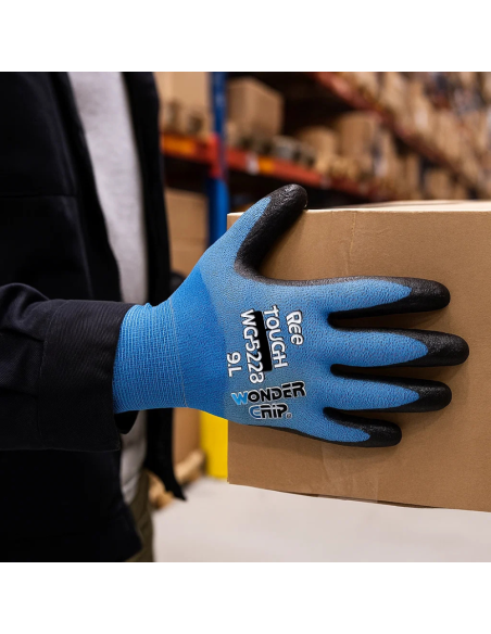 Guanti Lavoro Bee-Tough Ultraleggeri Nero Celeste Resistenza Calore 