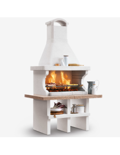 Barbecue in Cemento Pianosa Rosso Piano Effetto Granito Maxi Griglia Refrattario