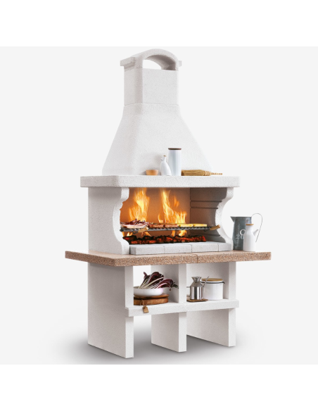 Barbecue in Cemento Pianosa Rosso Piano Effetto Granito Maxi Griglia Refrattario