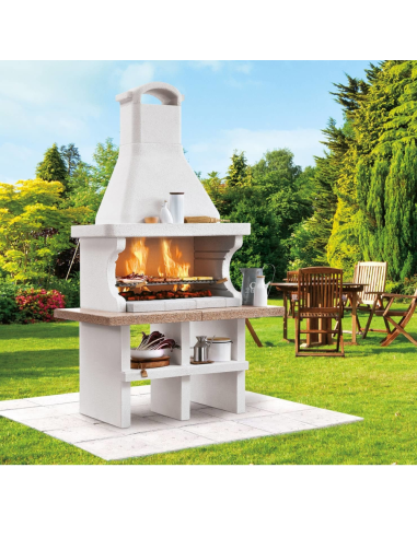 Barbecue in Cemento Pianosa Rosso Piano Effetto Granito Maxi Griglia Refrattario