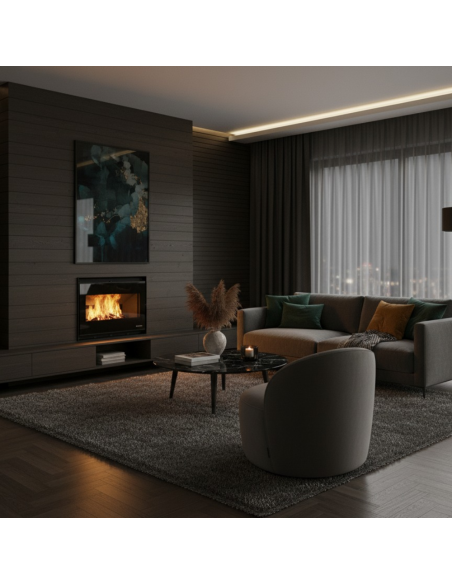 Caminetto A Legna Inserimento Convezione Naturale Focolare Thermofix Base Ghisa
