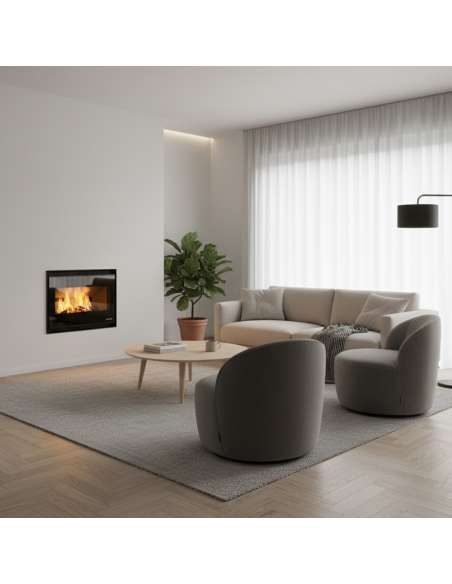 Caminetto A Legna Inserimento Convezione Naturale Focolare Thermofix Base Ghisa
