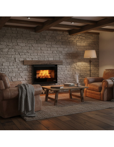Caminetto A Legna Inserimento Convezione Naturale Focolare Thermofix Base Ghisa