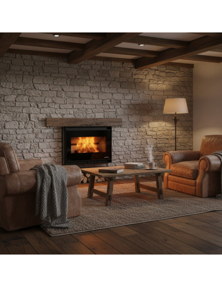 Caminetto A Legna Inserimento Convezione Naturale Focolare Thermofix Base Ghisa