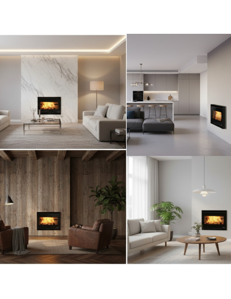 Caminetto A Legna Inserimento Convezione Naturale Focolare Thermofix Base Ghisa