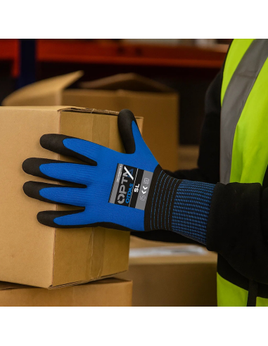 Guanti Lavoro Lattice Opty Resistenza Abrasione Blu Nero  