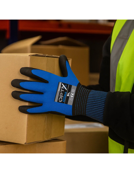 Guanti Lavoro Lattice Opty Resistenza Abrasione Blu Nero  