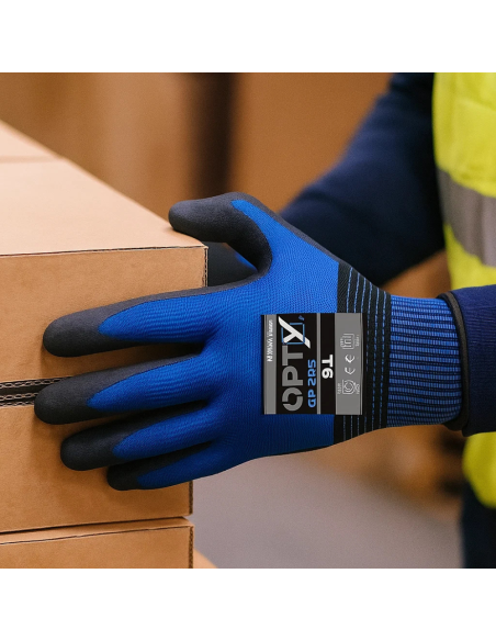 Guanti Lavoro Lattice Opty Resistenza Abrasione Blu Nero  