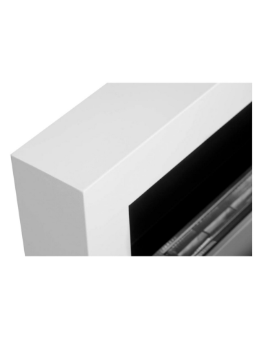 Camino Bioetanolo Siena Da Parete Bianco Design Elegante Bruciatore Acciaio Inox