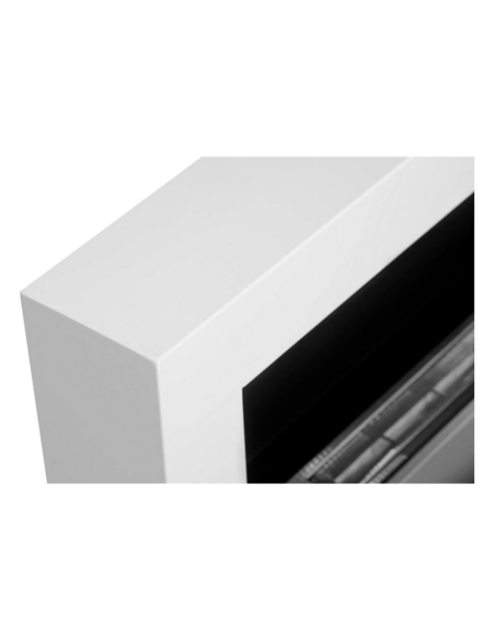 Camino Bioetanolo Siena Da Parete Bianco Design Elegante Bruciatore Acciaio Inox