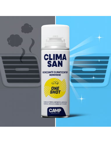 Igienizzante Monodose ClimaSan One Shot Spray Climatizzatori Abitacoli Auto Camper 200ml CAMP - foto 14