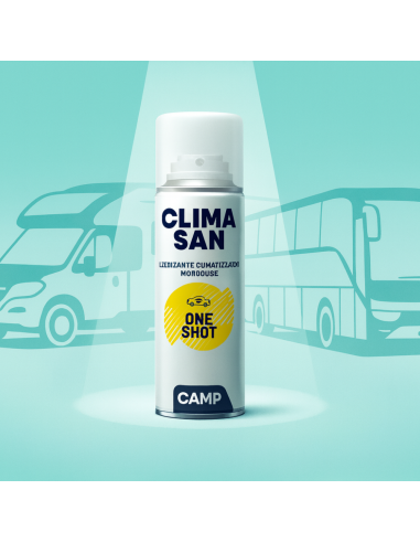 Igienizzante Monodose ClimaSan One Shot Spray Climatizzatori Abitacoli Auto Camper 200ml CAMP - foto 15