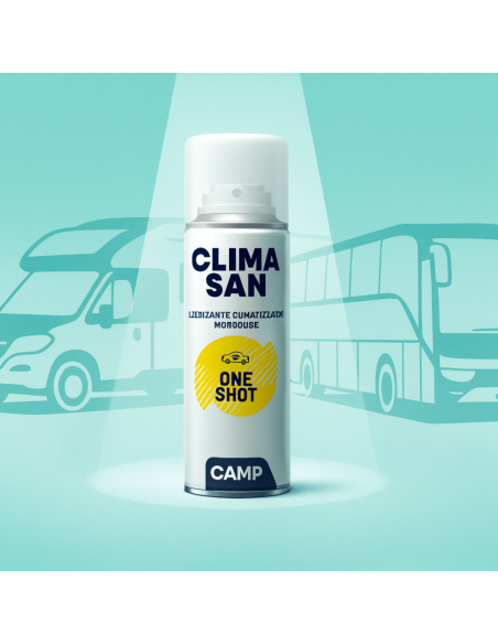 Igienizzante Monodose ClimaSan One Shot Spray Climatizzatori Abitacoli Auto Camper 200ml CAMP - foto 15