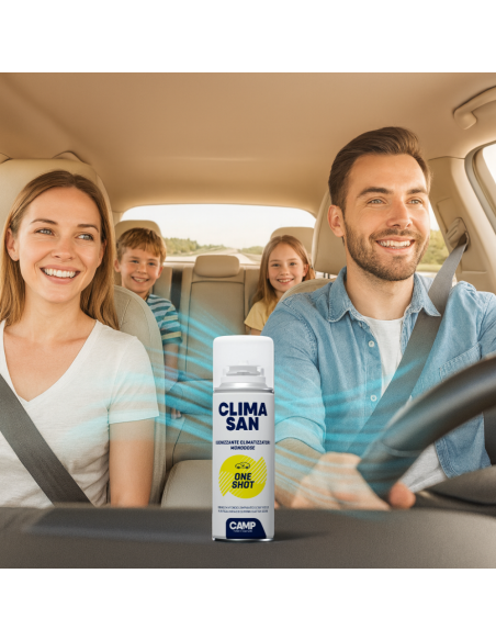 Igienizzante Monodose ClimaSan One Shot Spray Climatizzatori Abitacoli Auto Camper 200ml CAMP - foto 17