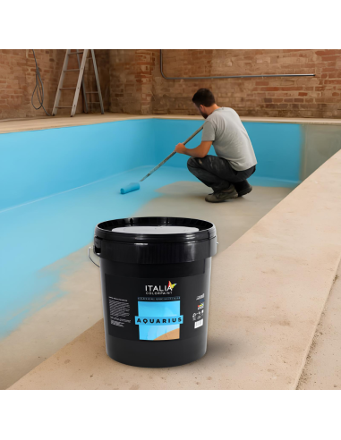 Aquarius Pittura Acrilica Piscine Cemento Colore Celeste Italia Colorpaint