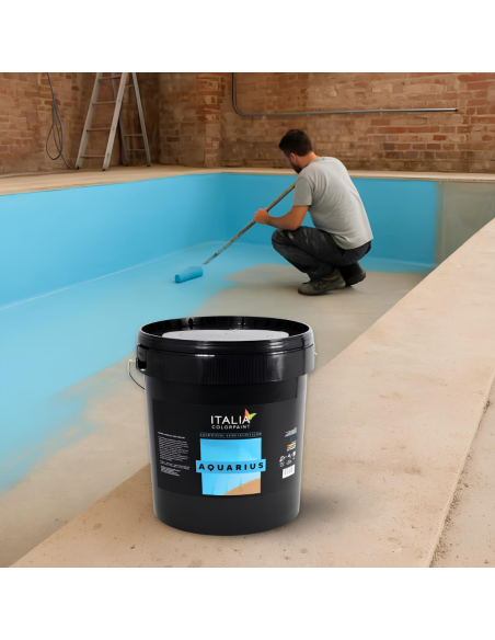 Aquarius Pittura Acrilica Piscine Cemento Colore Celeste Italia Colorpaint - foto 9