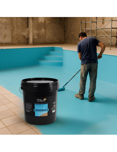 Aquarius Pittura Acrilica Piscine Cemento Colore Celeste Italia Colorpaint - foto 10