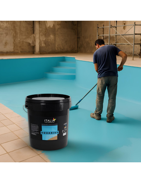 Aquarius Pittura Acrilica Piscine Cemento Colore Celeste Italia Colorpaint - foto 10