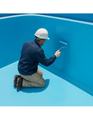Aquarius Pittura Acrilica Piscine Cemento Colore Celeste Italia Colorpaint - foto 11