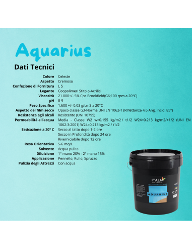 Aquarius Pittura Acrilica Piscine Cemento Colore Celeste Italia Colorpaint - foto 12