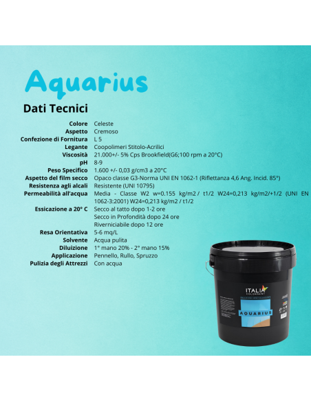 Aquarius Pittura Acrilica Piscine Cemento Colore Celeste Italia Colorpaint - foto 12