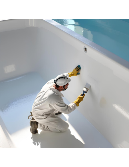 Aquarius Pittura Acrilica Piscine Cemento Colore Bianco Italia Colorpaint