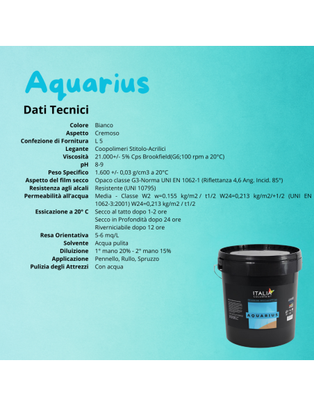 Aquarius Pittura Acrilica Piscine Cemento Colore Bianco Italia Colorpaint