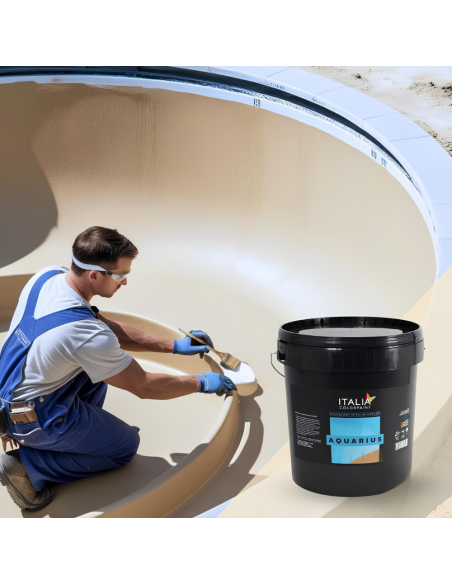 Aquarius Pittura Acrilica Piscine Cemento Colore Sabbia Italia Colorpaint - foto 9