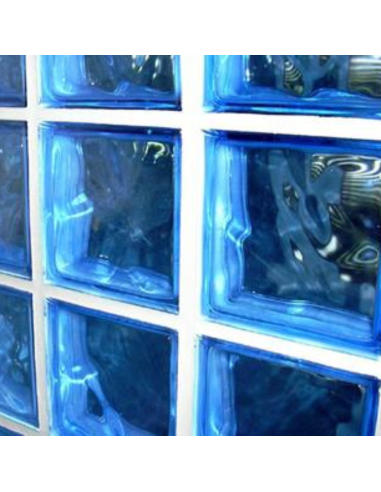 Vetromattone Effetto Ondulato Blu Diffusione Luminosa Naturale 190x190x80 mm