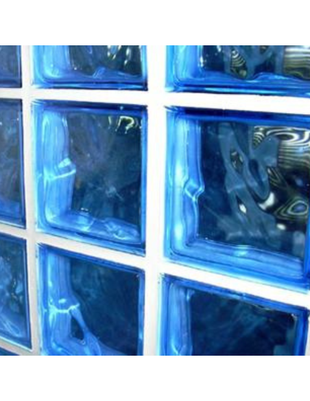 Vetromattone Effetto Ondulato Blu Diffusione Luminosa Naturale 190x190x80 mm