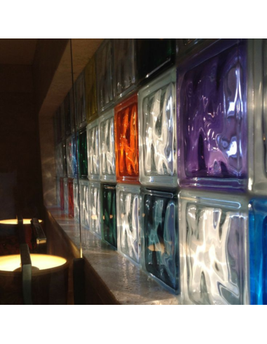 Vetromattone Effetto Ondulato Blu Diffusione Luminosa Naturale 190x190x80 mm