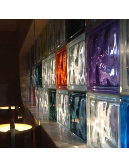 Vetromattone Effetto Ondulato Blu Diffusione Luminosa Naturale 190x190x80 mm