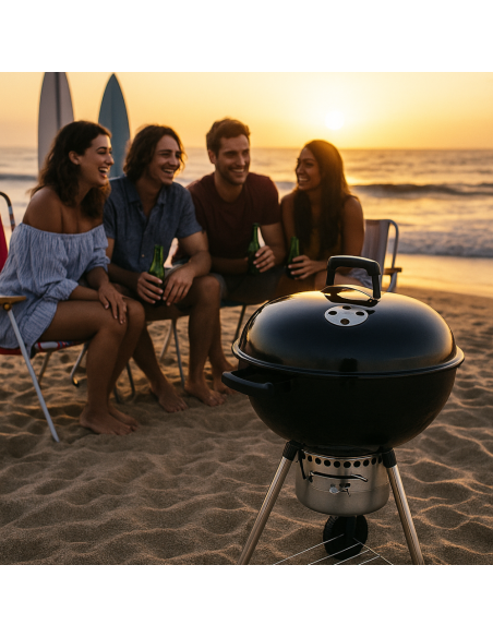 Barby Barbecue Carbone 70x58x102 Cm Griglia 54 Cm Termometro Ganci Portautensili 