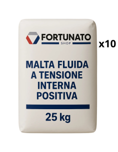 Malta Fluida Premiscelata Espansiva Ancoraggi Ripristino 10 Confezioni 25 Kg