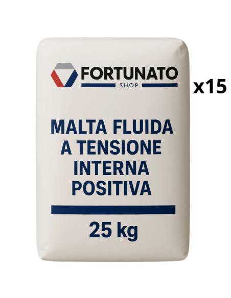 Malta Fluida Premiscelata Espansiva Ancoraggi Ripristino 15 Confezioni 25 Kg