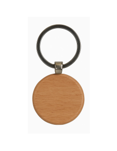 Portachiavi Personalizzato Fortunatoshop.it  In Legno Rotondo Con Logo Geometrico Blu Scuro Anello per Chiavi 2