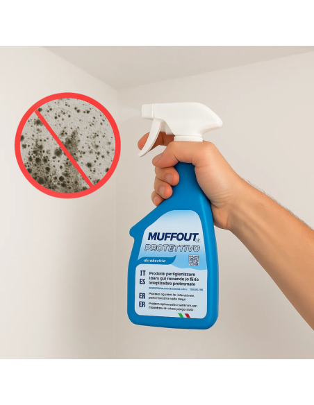 Prodotto Antimuffa Spray Azione Preventiva Inodore MUFFØUT Protettivo 500 ml