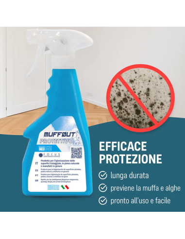 Prodotto Antimuffa Spray Azione Preventiva Inodore MUFFØUT Protettivo 500 ml