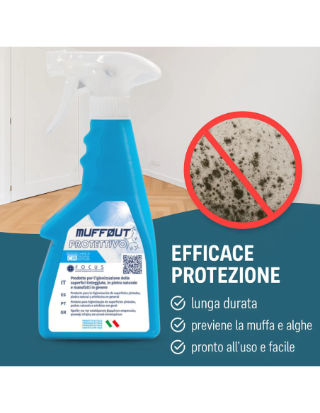 Prodotto Antimuffa Spray Azione Preventiva Inodore MUFFØUT Protettivo 500 ml