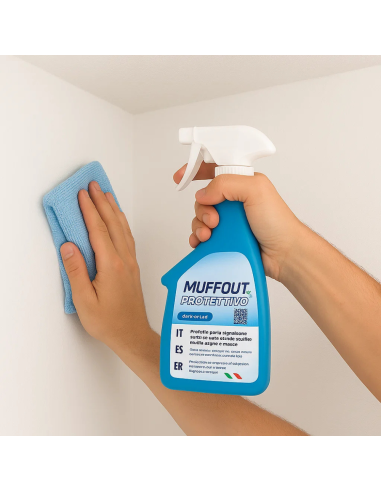 Prodotto Antimuffa Spray Azione Preventiva Inodore MUFFØUT Protettivo 500 ml