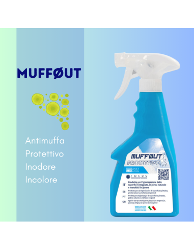 Prodotto Antimuffa Spray Azione Preventiva Inodore MUFFØUT Protettivo 500 ml