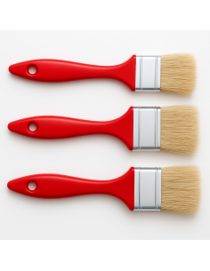 Kit Pennellessa 30mm 40mm 50mm Tripla Setola Bionda Manico Plastica  